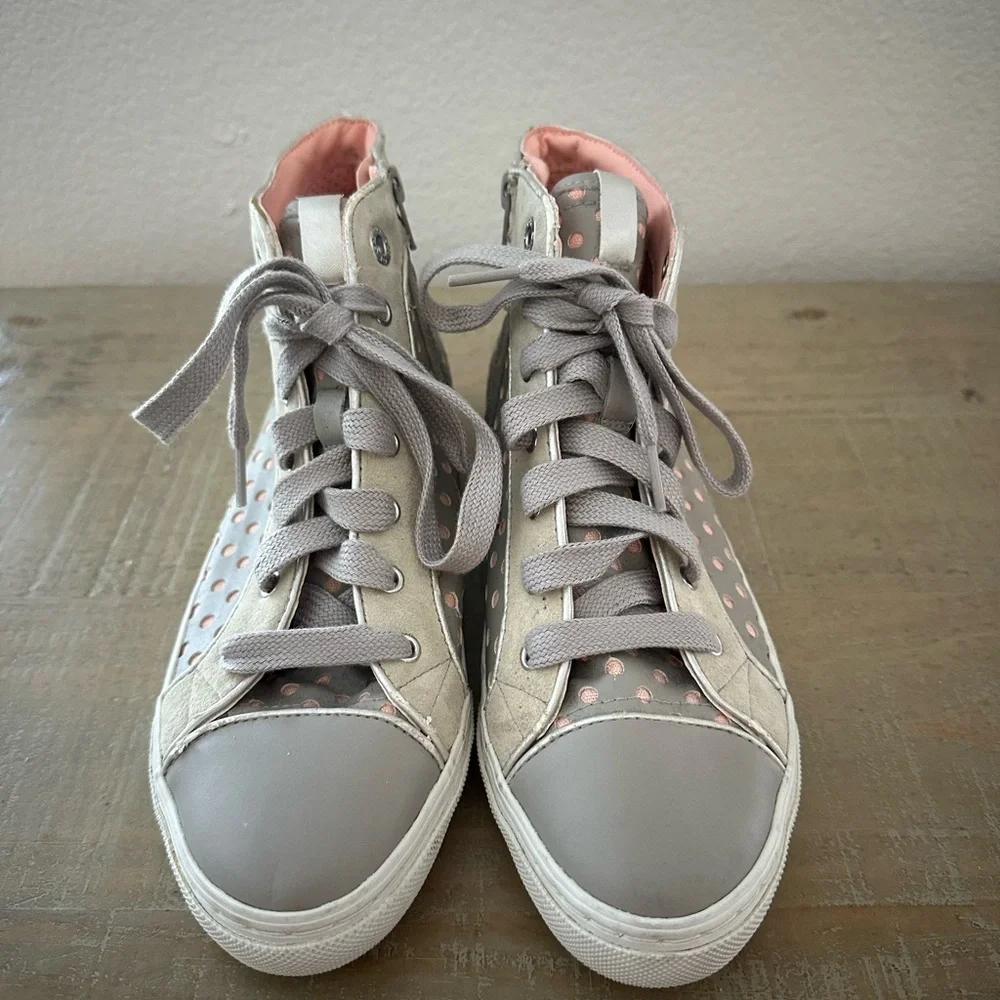 GEOX Women's shoes  8 (EU 38)sneakers gray leather pink suede‎